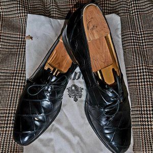 Vintage Genuine Black Alligator Authentic Mauri Luxury Oxfords Mens Size 10.